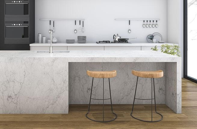 Modern and minimalist kitchen